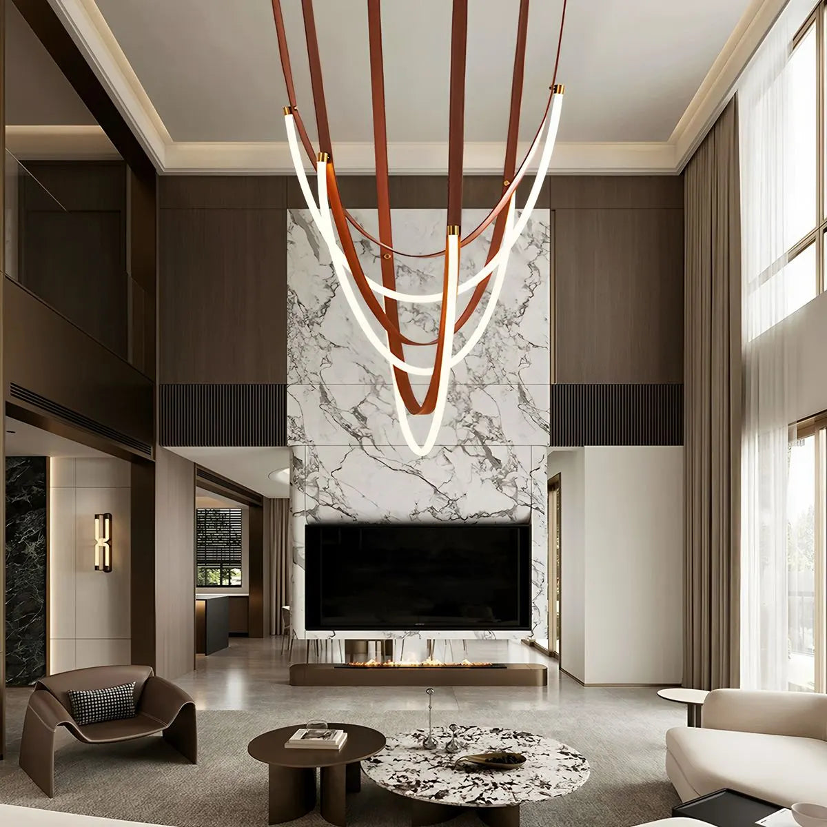 Feyran Shalom Leather Chandelier for Staircase