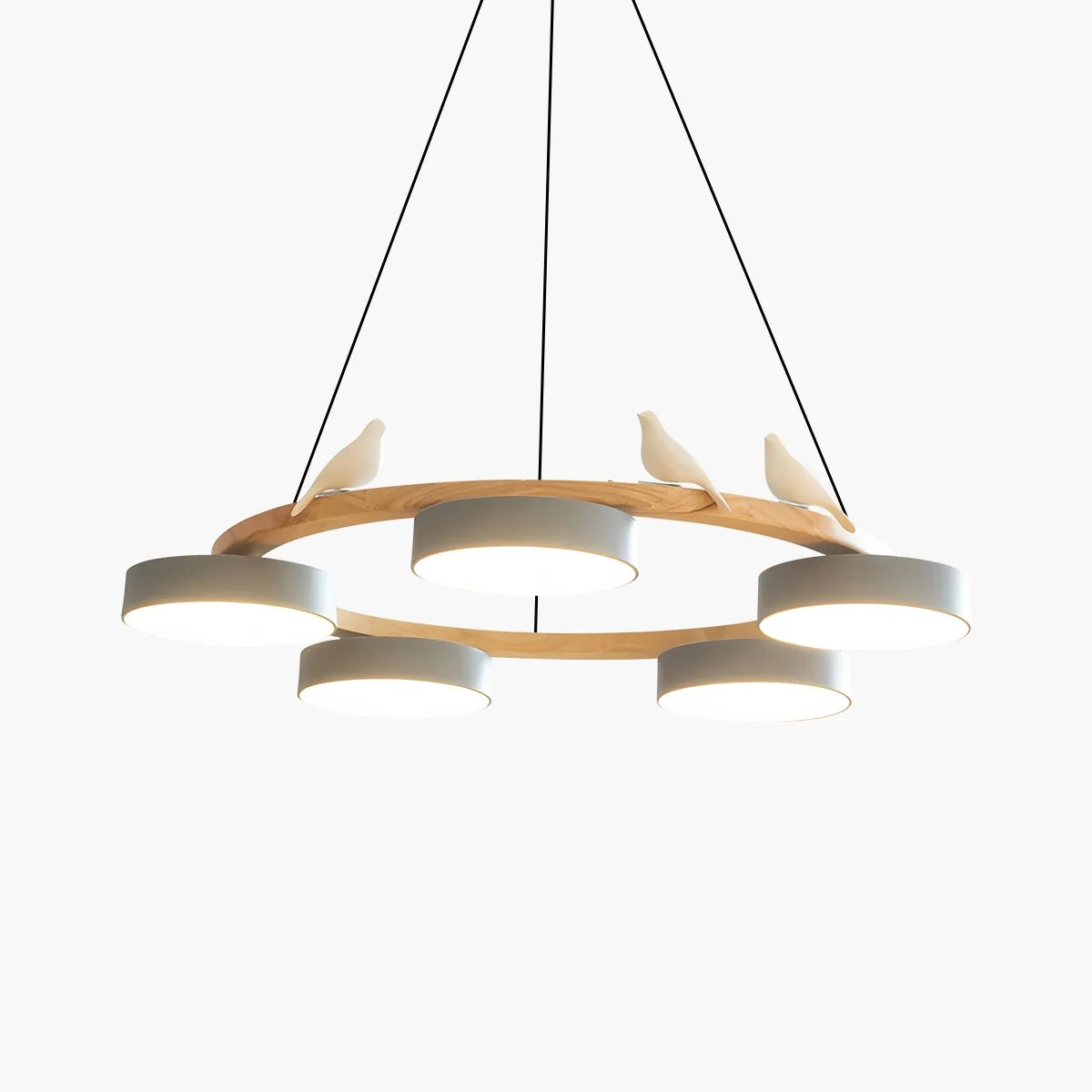 Feyran Sienna Bird Round Chandelier for Living Room
