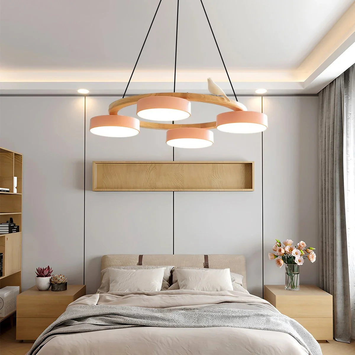 Feyran Sienna Bird Round Chandelier for Living Room