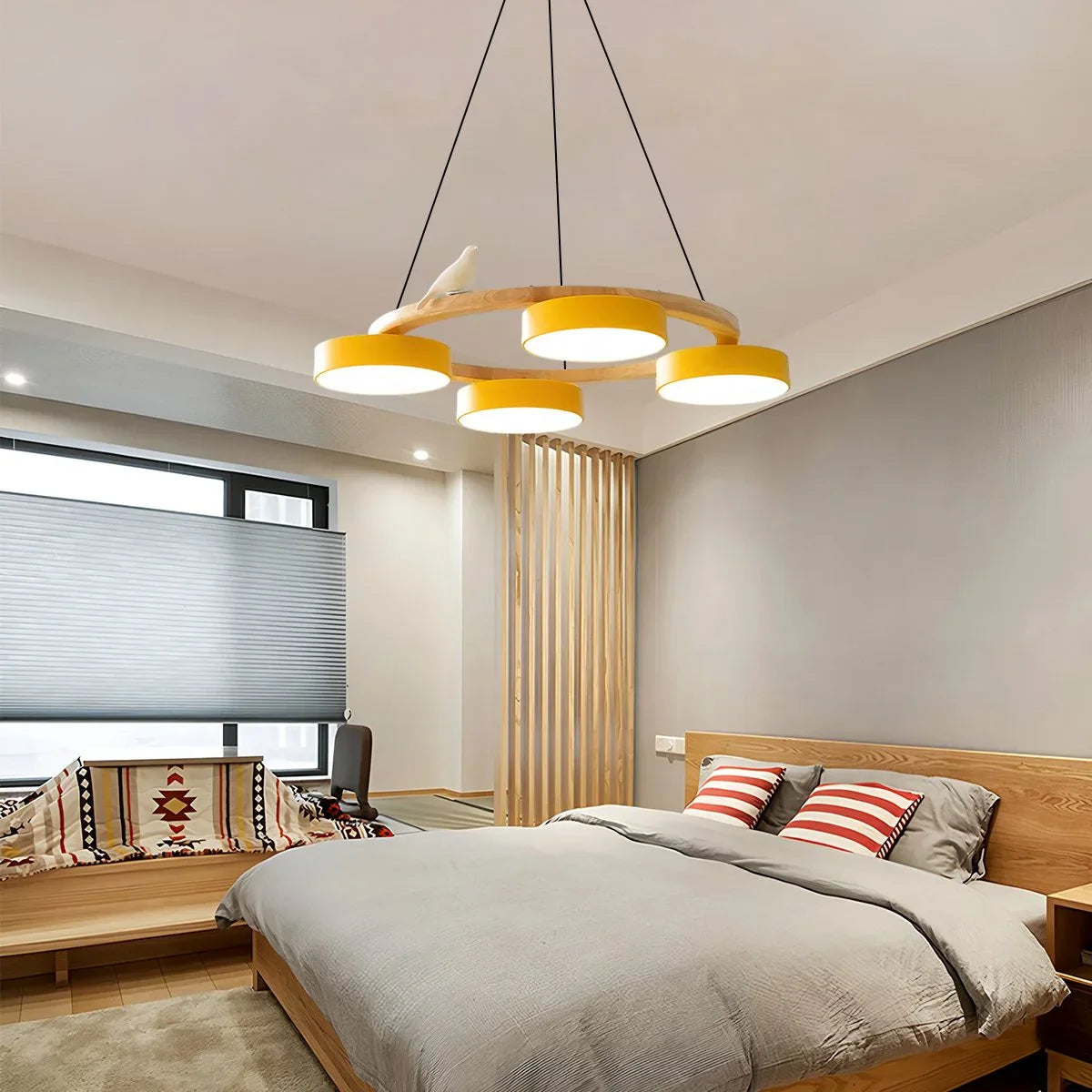 Feyran Sienna Bird Round Chandelier for Living Room