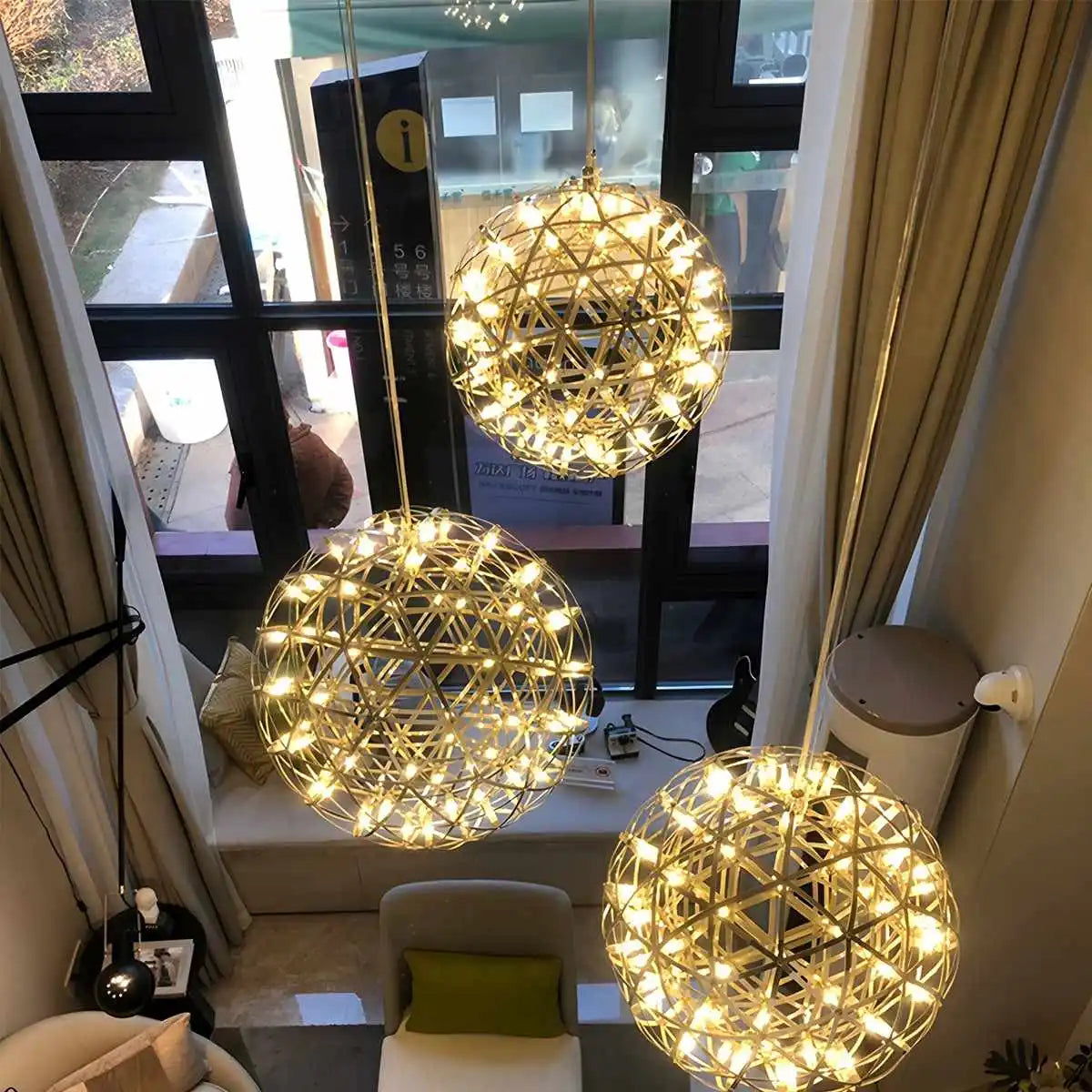 Feyran Silver Fire Ball Pendant Light for Dining Room