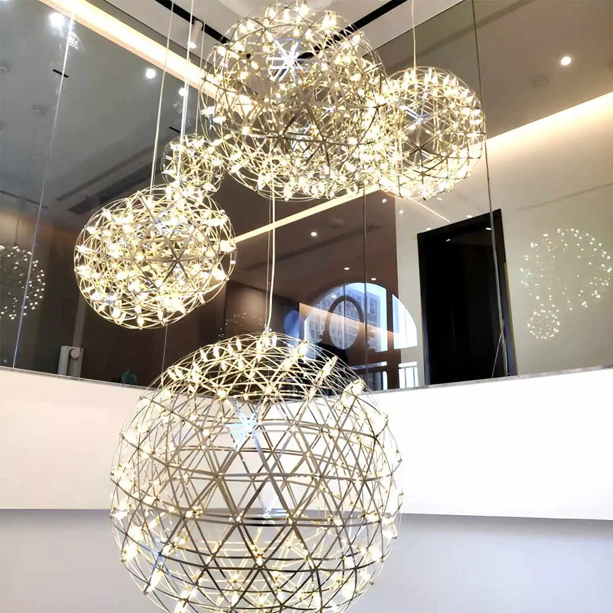 Feyran Silver Fire Ball Pendant Light for Dining Room