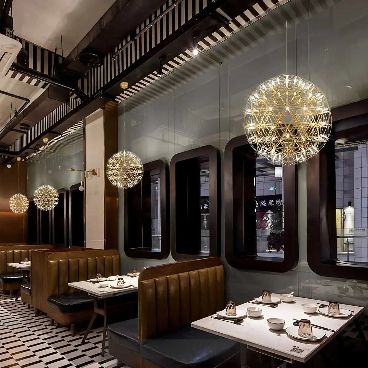 Feyran Silver Fire Ball Pendant Light for Dining Room