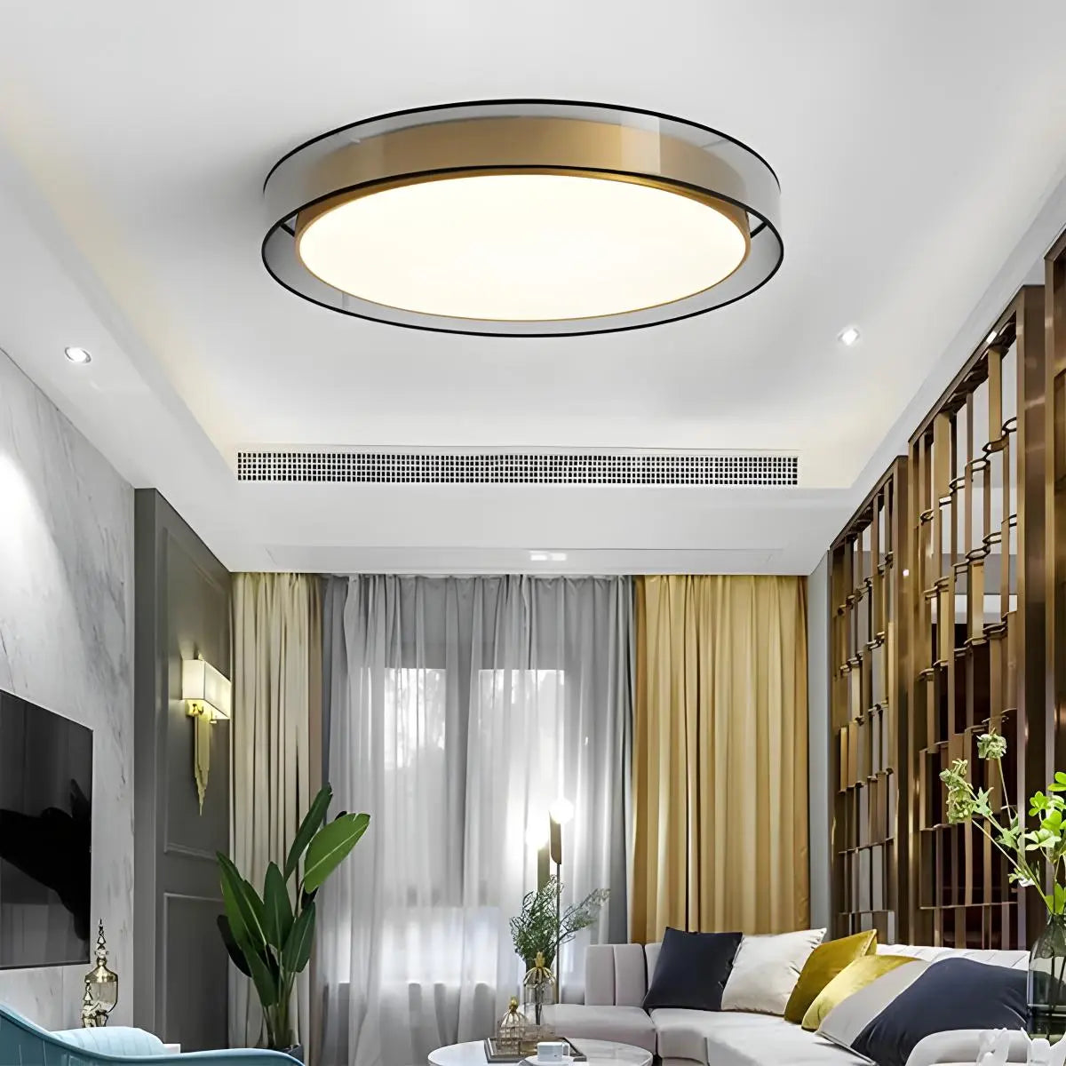 Feyran Simple Round LED Copper Pendant Light Ceiling Lamp