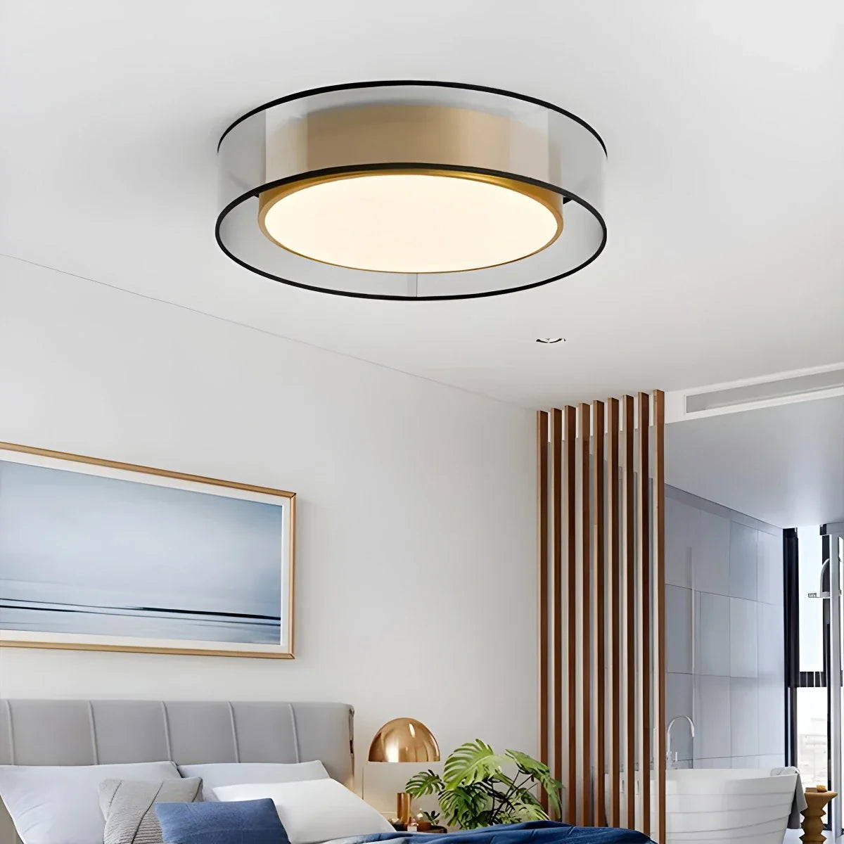 Feyran Simple Round LED Copper Pendant Light Ceiling Lamp