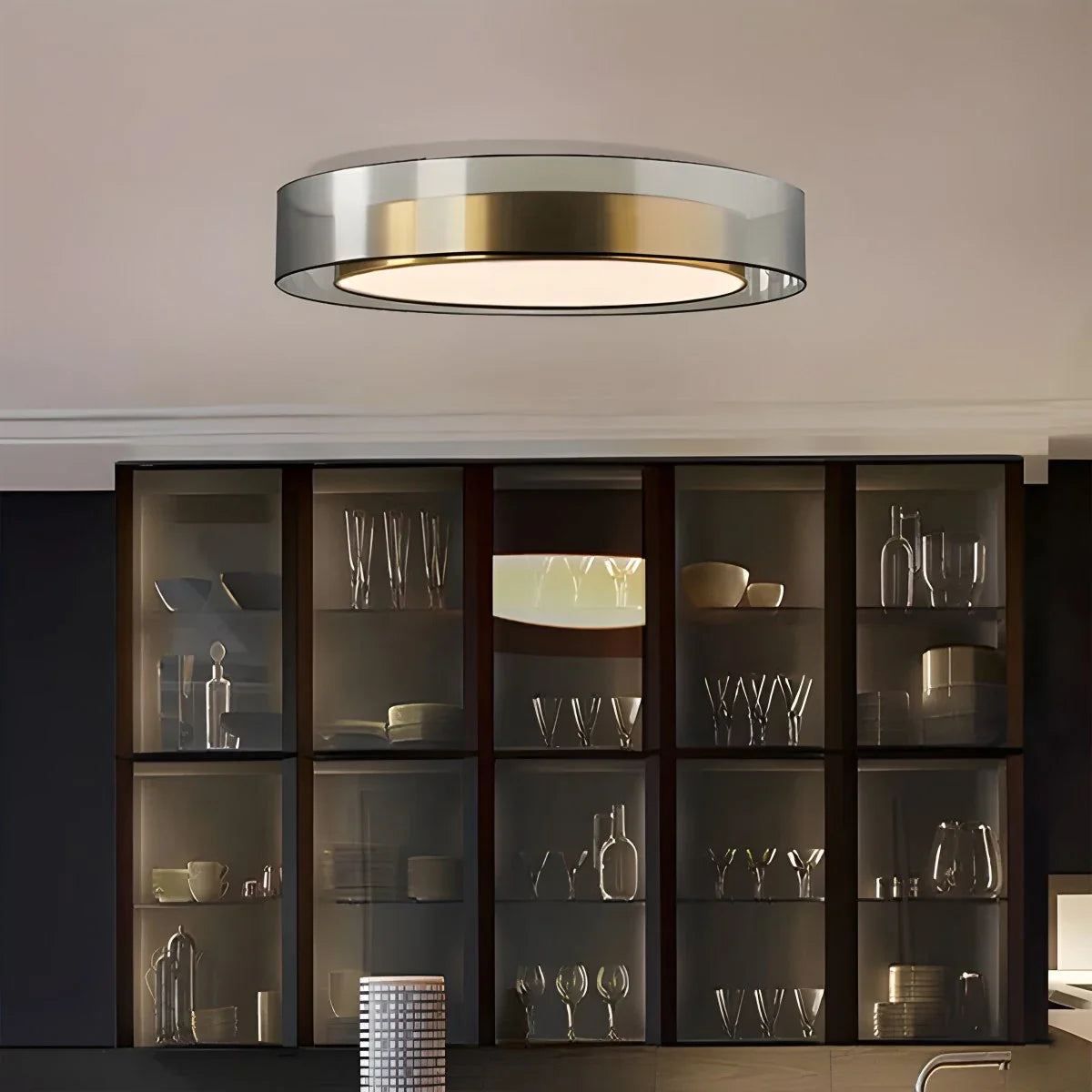 Feyran Simple Round LED Copper Pendant Light Ceiling Lamp