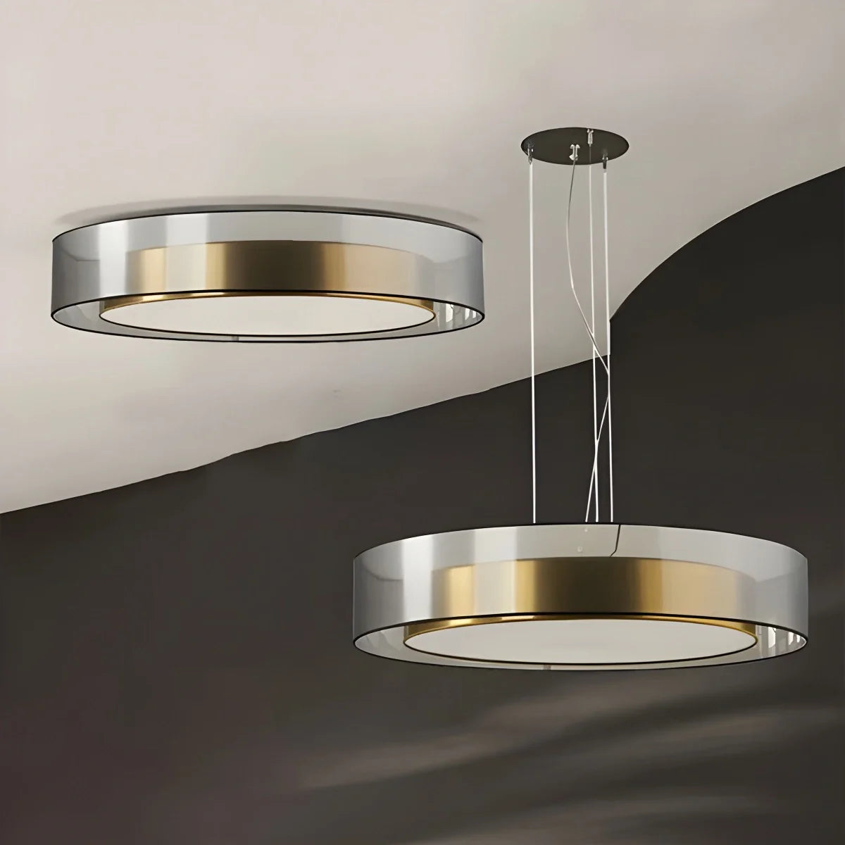 Feyran Simple Round LED Copper Pendant Light Ceiling Lamp