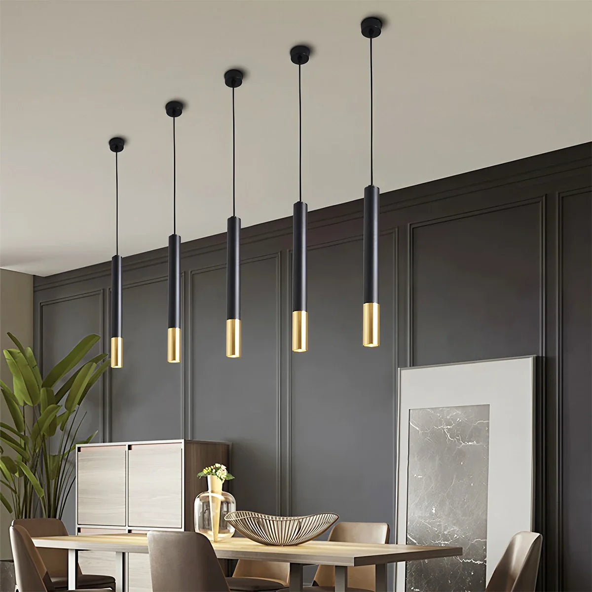 Feyran Stark Long Tube Pendant Light for Bedroom