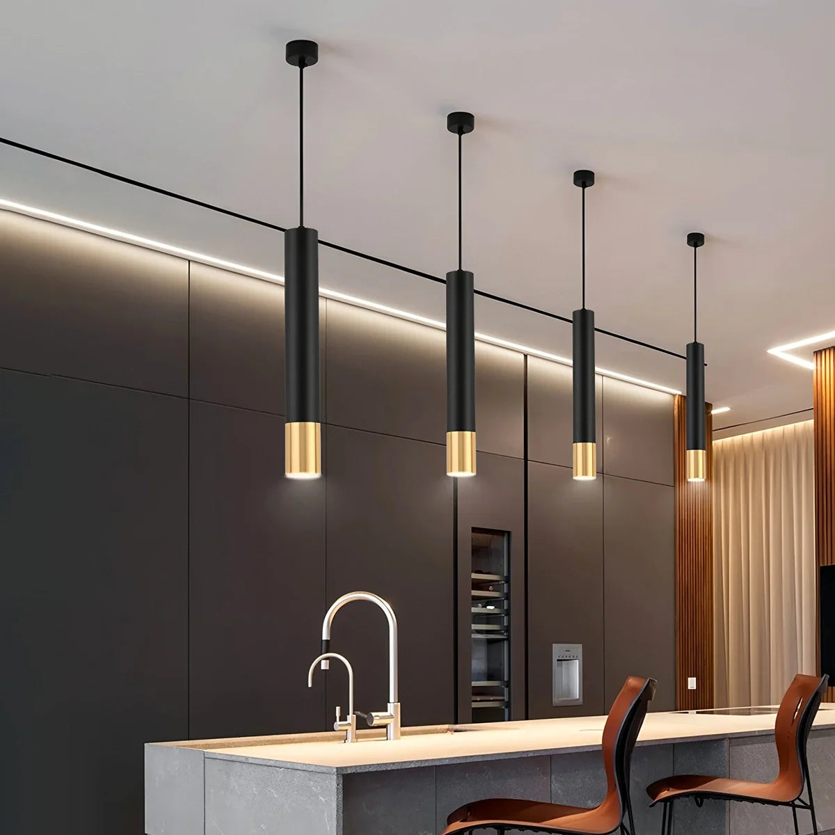 Feyran Stark Long Tube Pendant Light for Bedroom