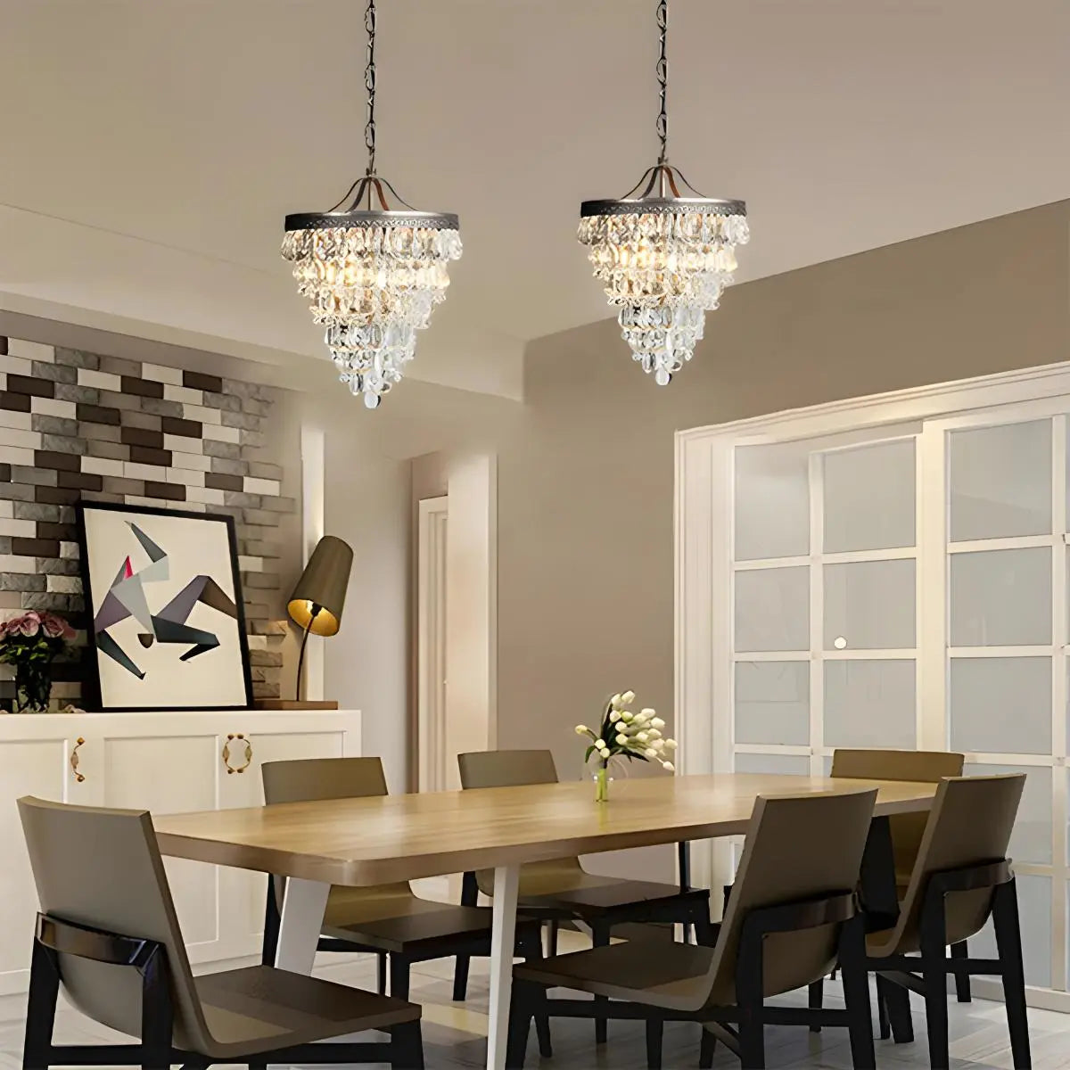 Feyran Vintage Crystal Pendent Light for Living Room