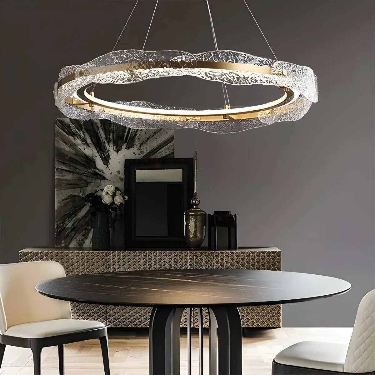 Feyran Water Pattern Glass Chandelier for Living Room