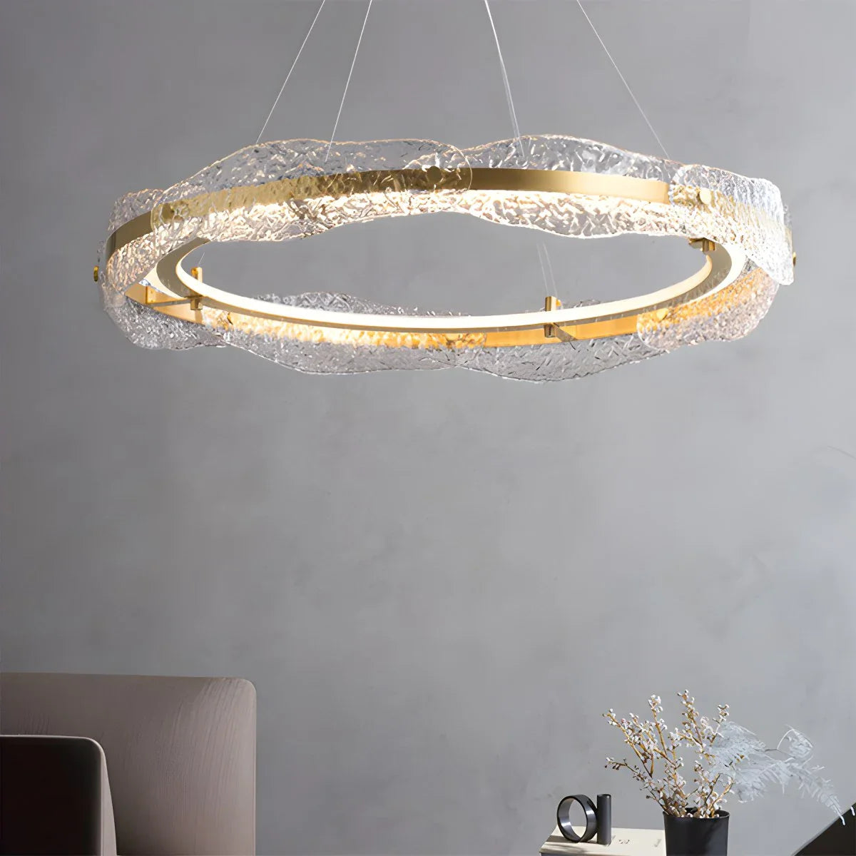 Feyran Water Pattern Glass Chandelier for Living Room