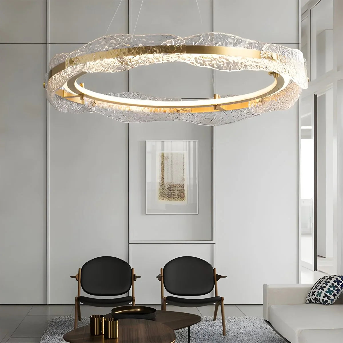 Feyran Water Pattern Glass Chandelier for Living Room