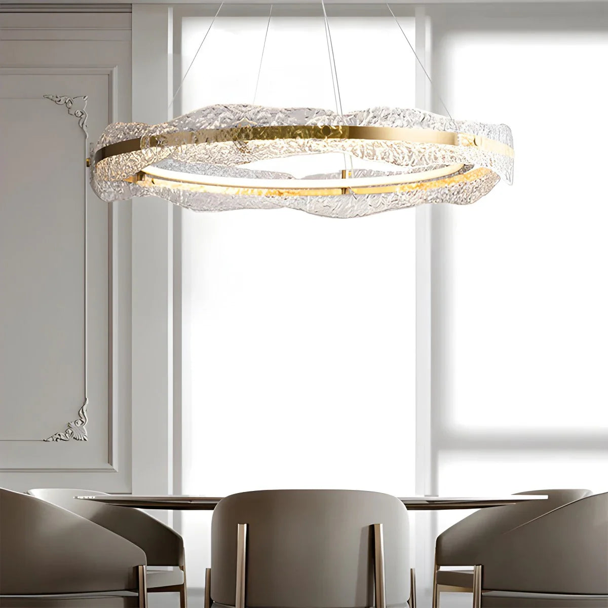 Feyran Water Pattern Glass Chandelier for Living Room