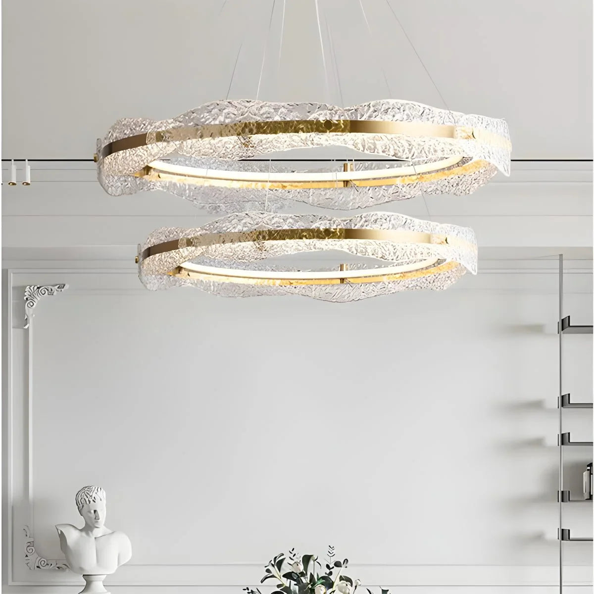 Feyran Water Pattern Glass Chandelier for Living Room