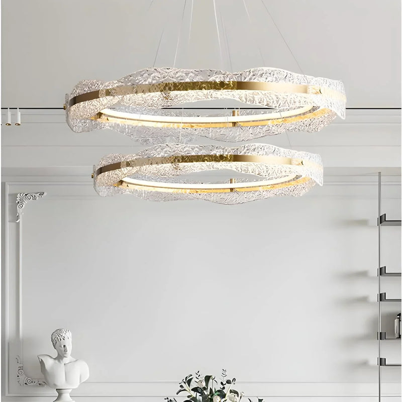 Feyran Water Pattern Glass Chandelier for Living Room