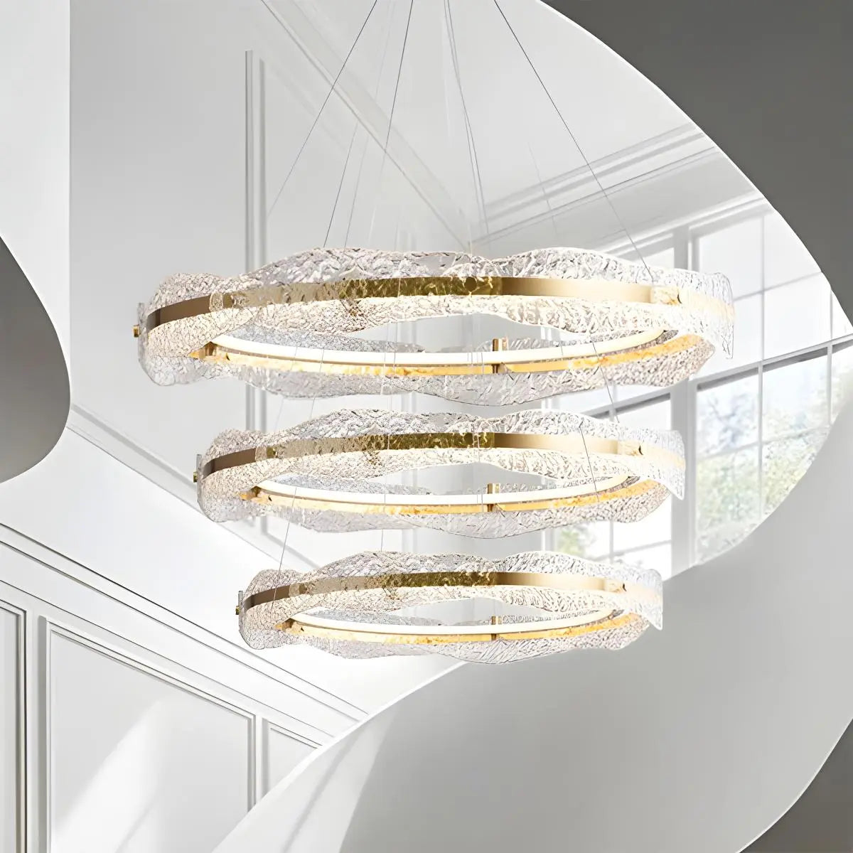 Feyran Water Pattern Glass Chandelier for Living Room