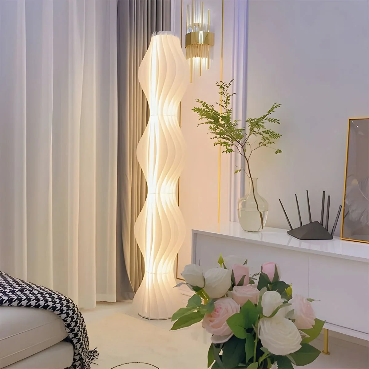 Feyran Wave Column Floor Lamp for Living Room Bedroom