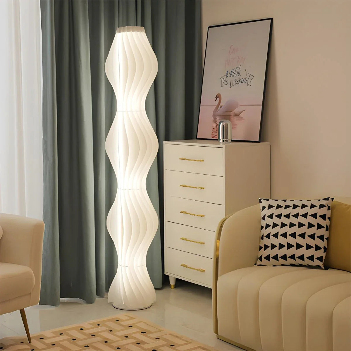 Feyran Wave Column Floor Lamp for Living Room Bedroom