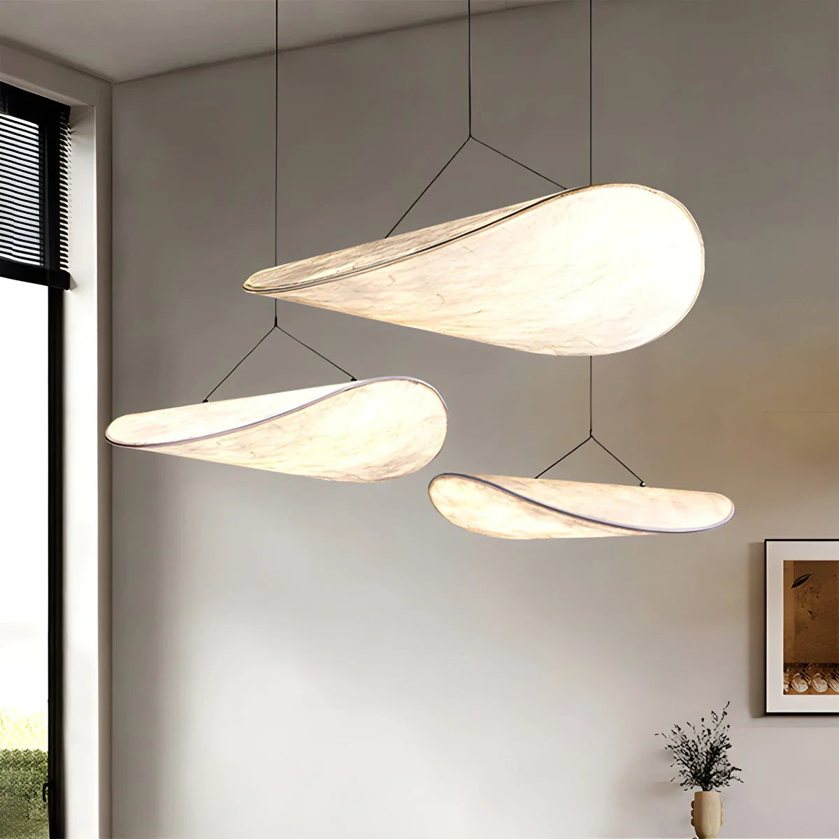 Feyran Zen Art Cloud Shape Silk Pendant Light for Living Room