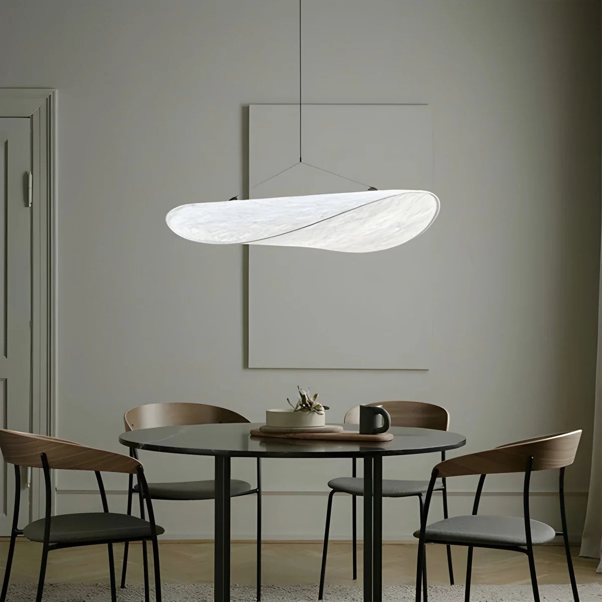Feyran Zen Art Cloud Shape Silk Pendant Light for Living Room