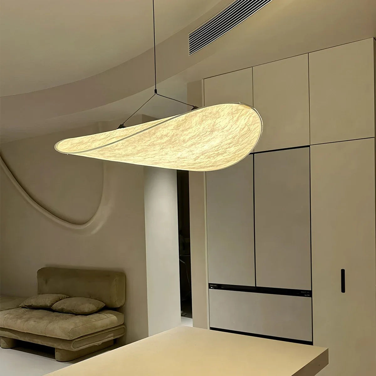 Feyran Zen Art Cloud Shape Silk Pendant Light for Living Room