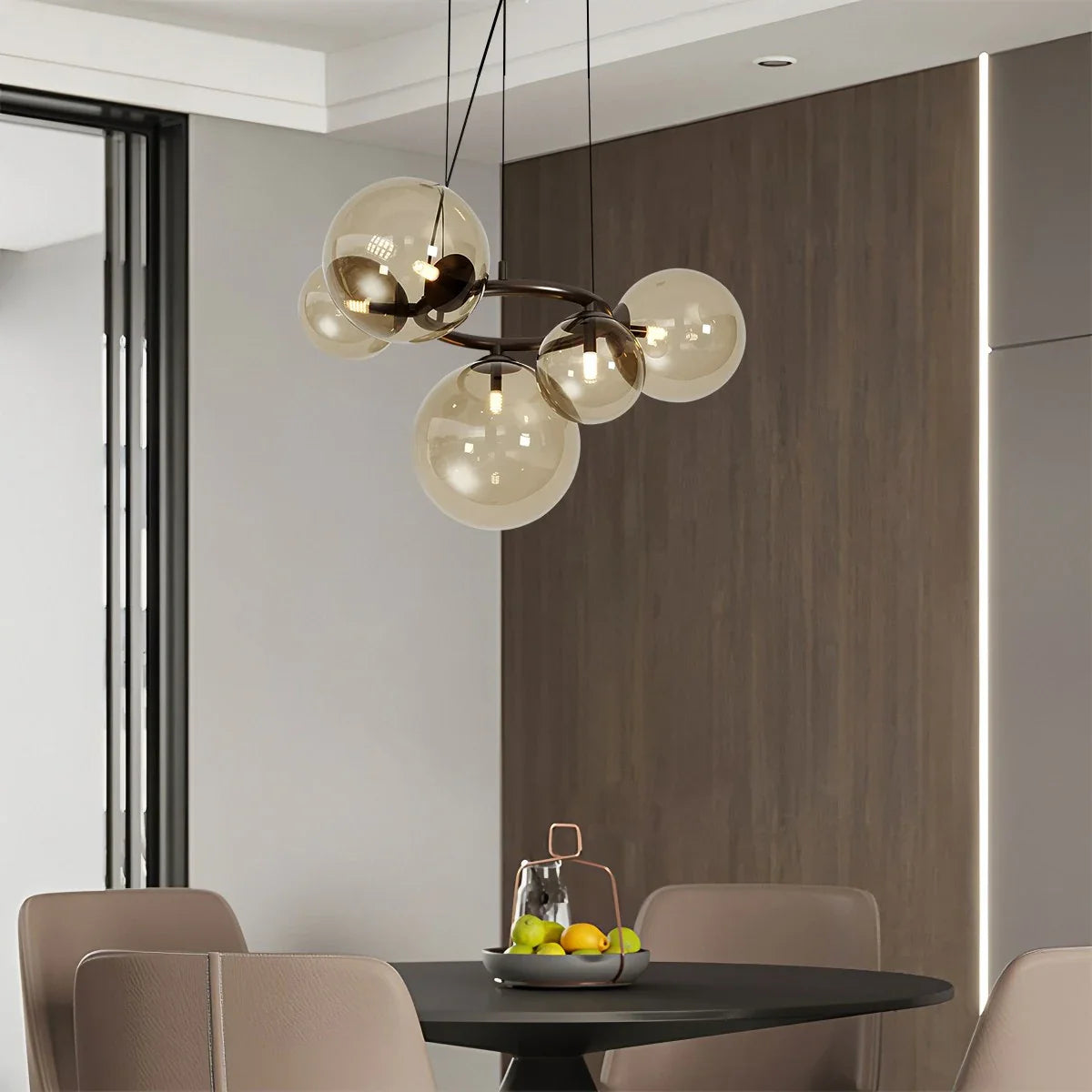 Feyran Luxurious Single-Tone Glass Spheres Chandelier