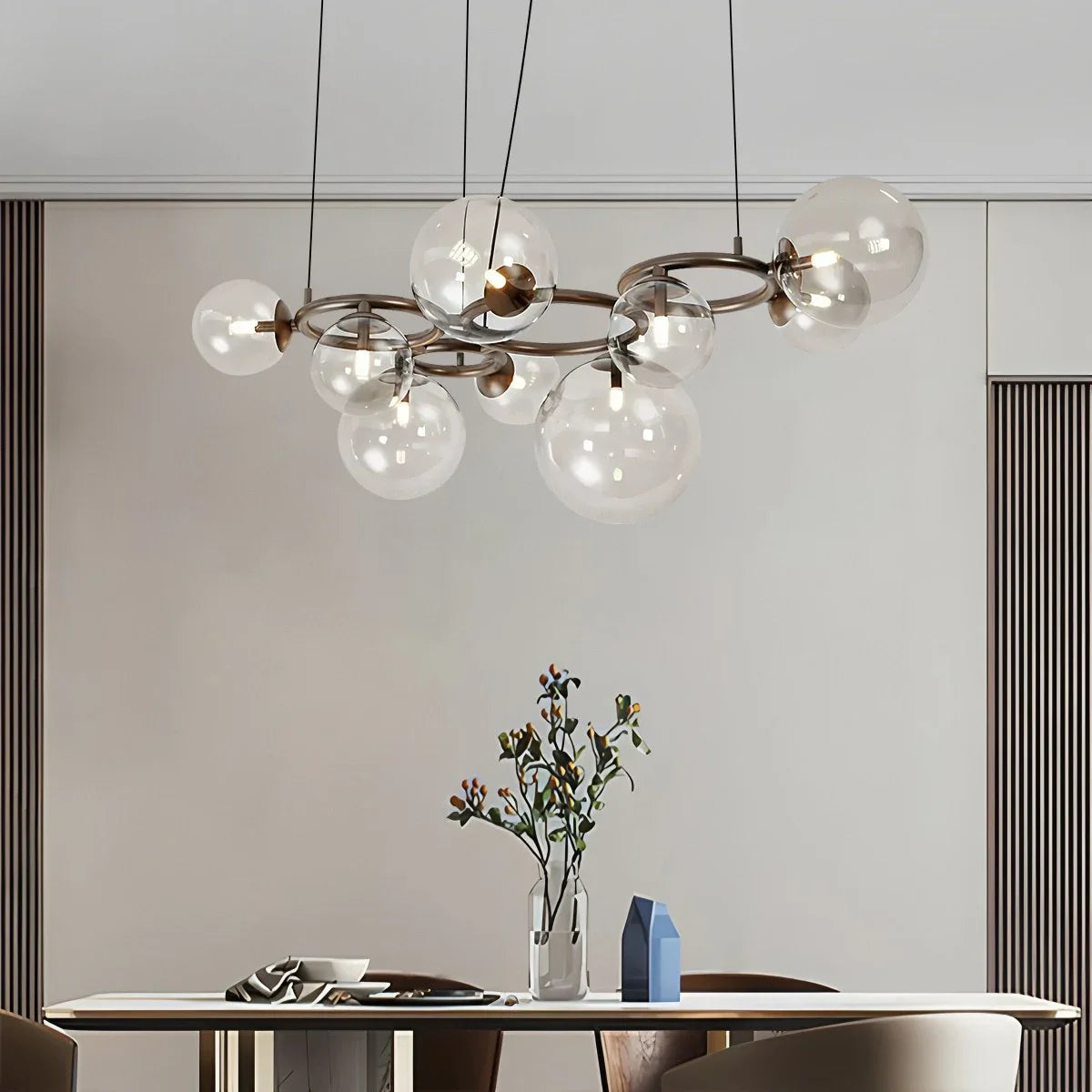 Feyran Luxurious Single-Tone Glass Spheres Chandelier