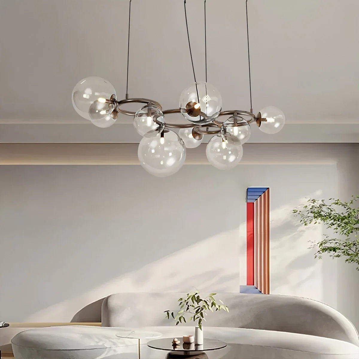 Feyran Luxurious Single-Tone Glass Spheres Chandelier