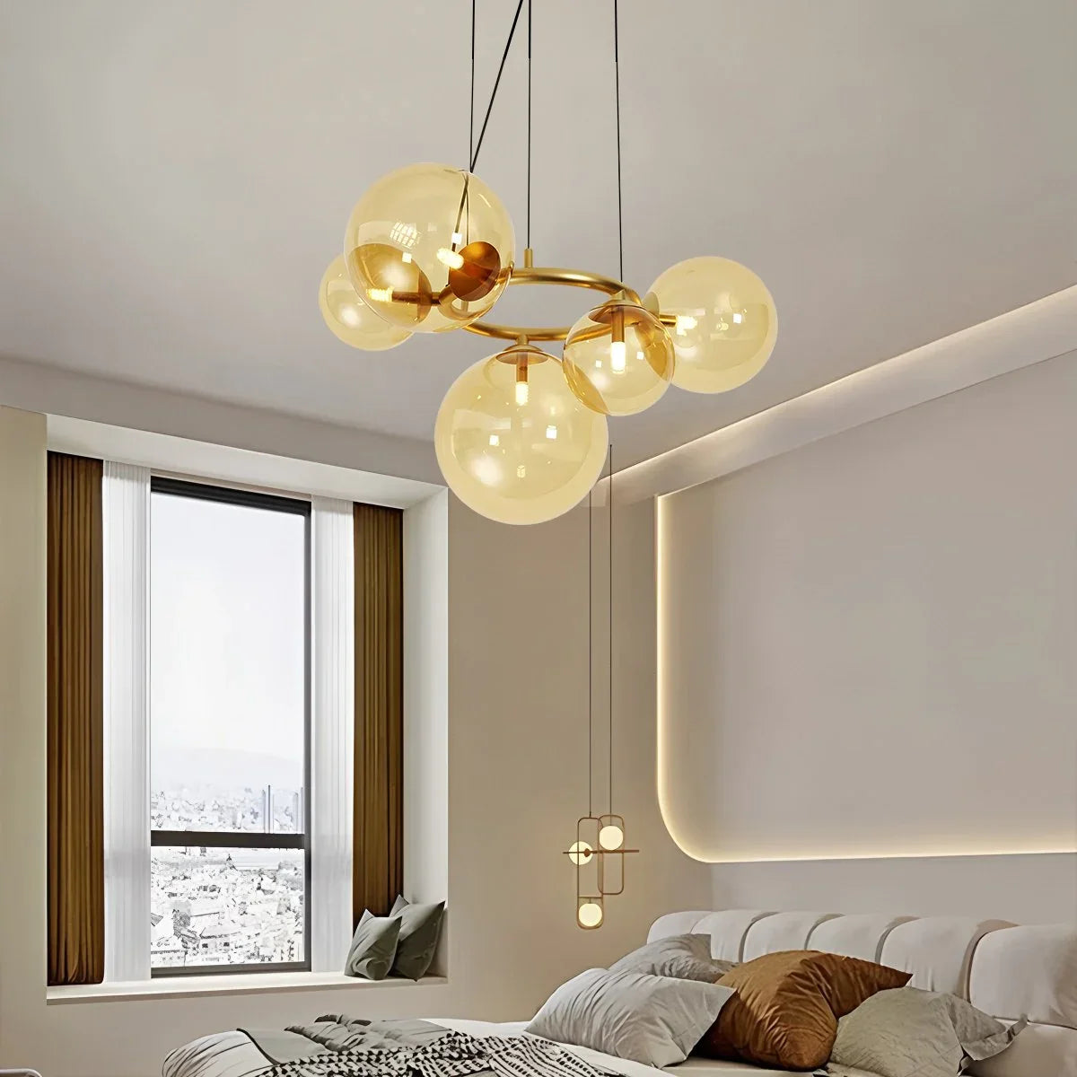 Feyran Luxurious Single-Tone Glass Spheres Chandelier