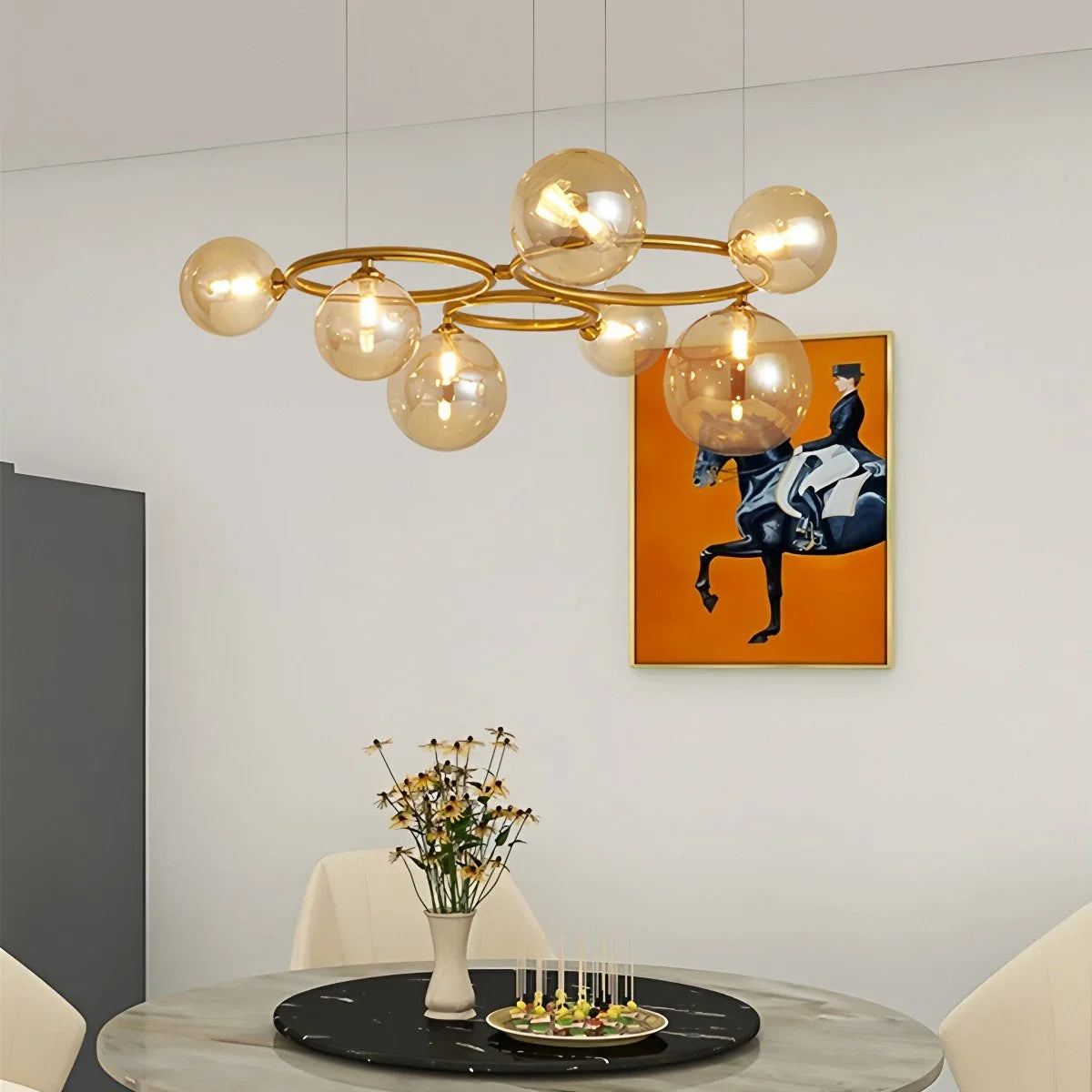 Feyran Luxurious Single-Tone Glass Spheres Chandelier