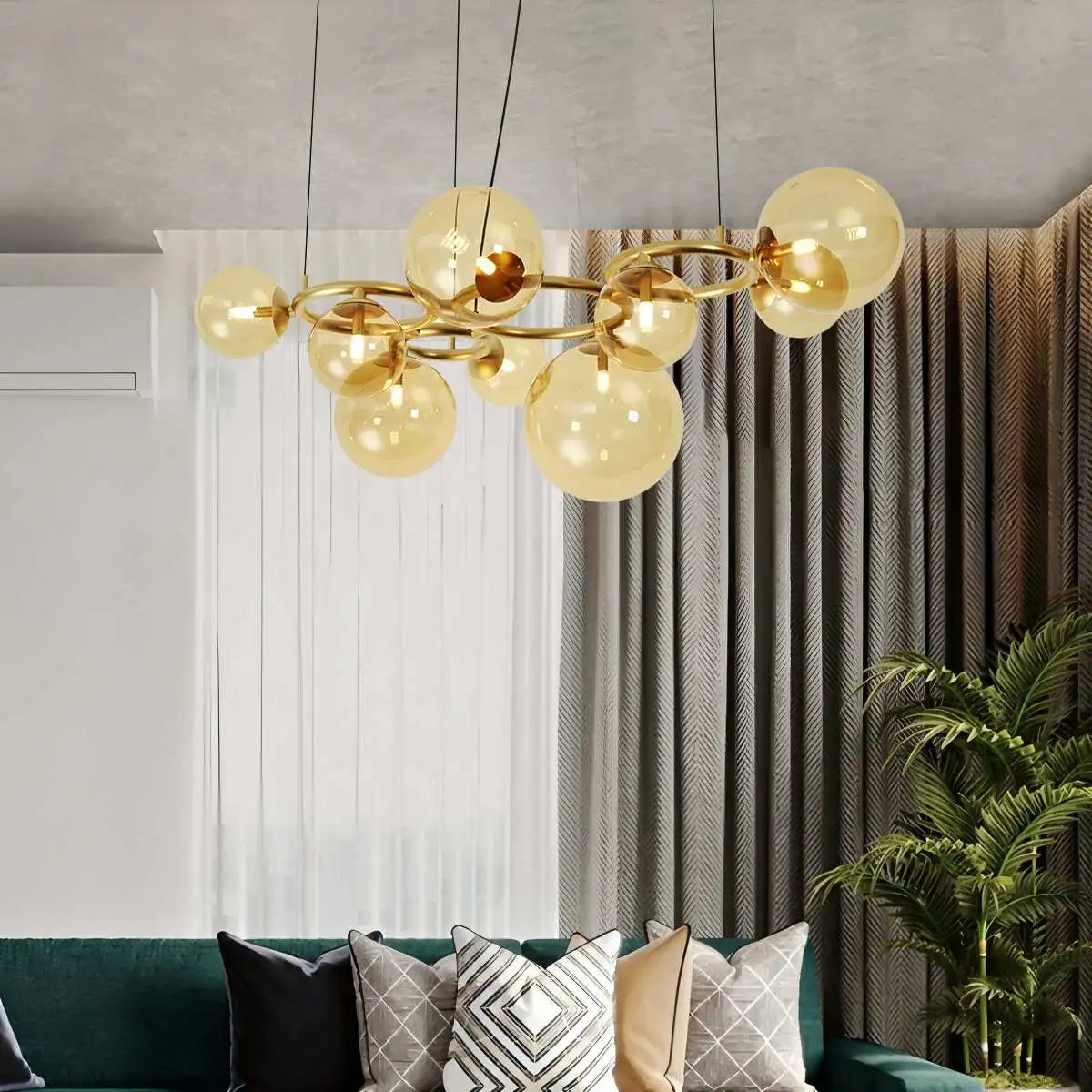 Feyran Luxurious Single-Tone Glass Spheres Chandelier