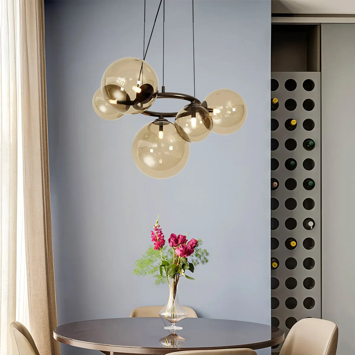 Feyran Luxurious Single-Tone Glass Spheres Chandelier