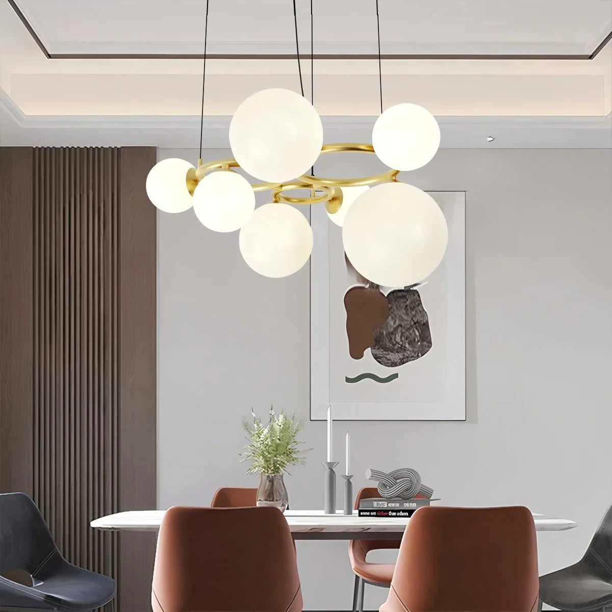 Feyran Luxurious Single-Tone Glass Spheres Chandelier
