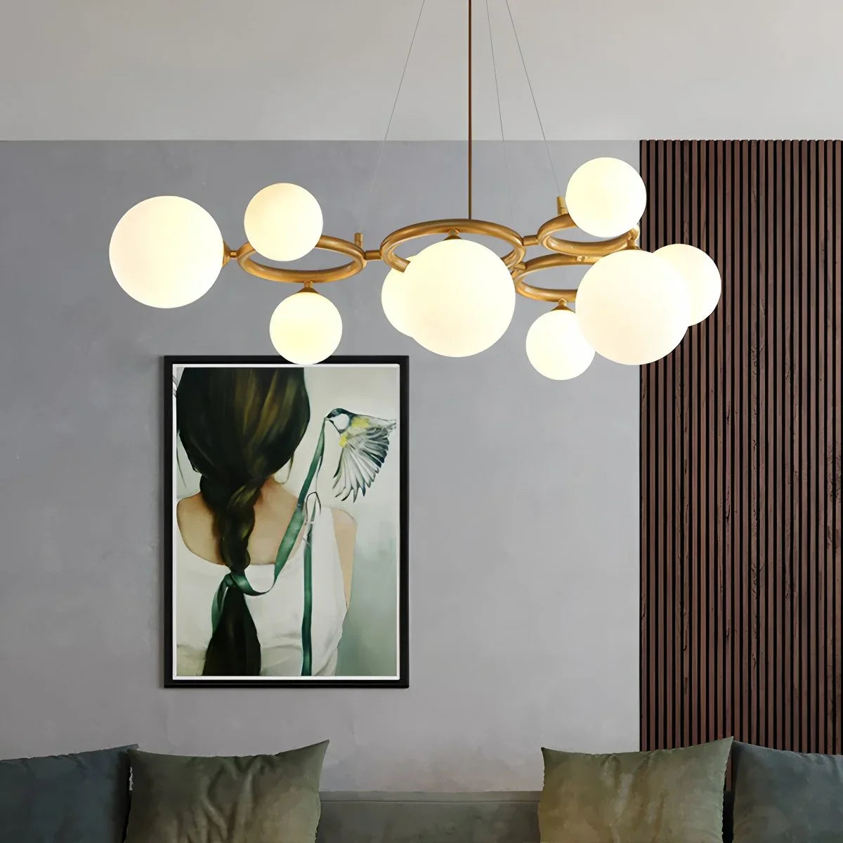 Feyran Luxurious Single-Tone Glass Spheres Chandelier