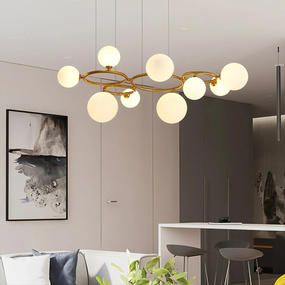 Feyran Luxurious Single-Tone Glass Spheres Chandelier