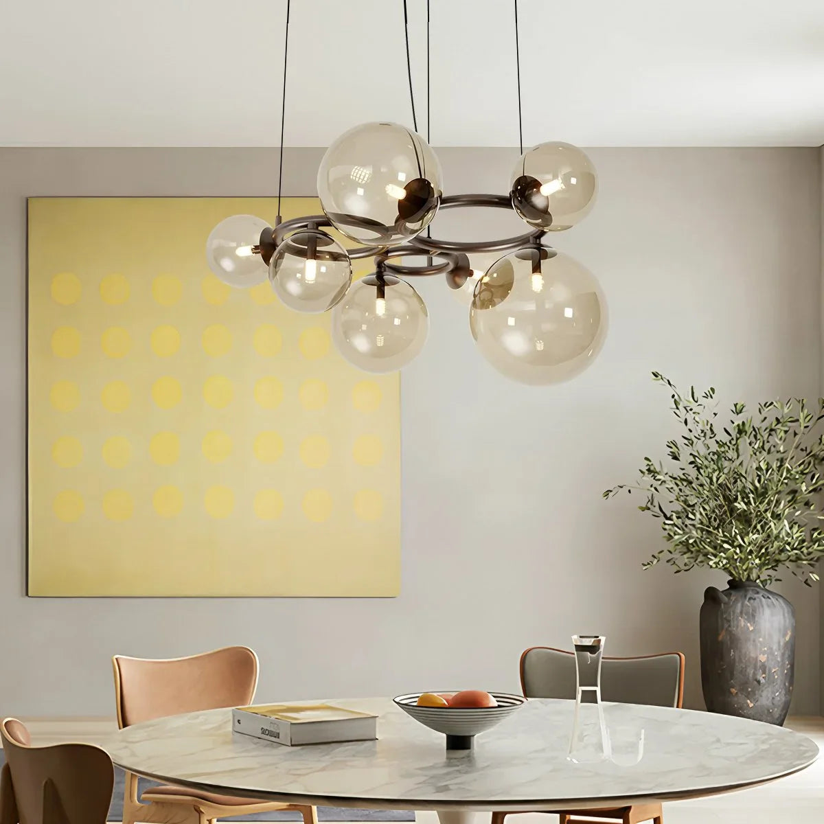 Feyran Luxurious Single-Tone Glass Spheres Chandelier