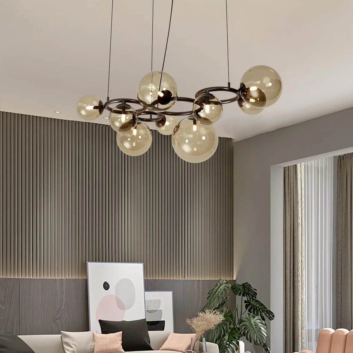 Feyran Luxurious Single-Tone Glass Spheres Chandelier
