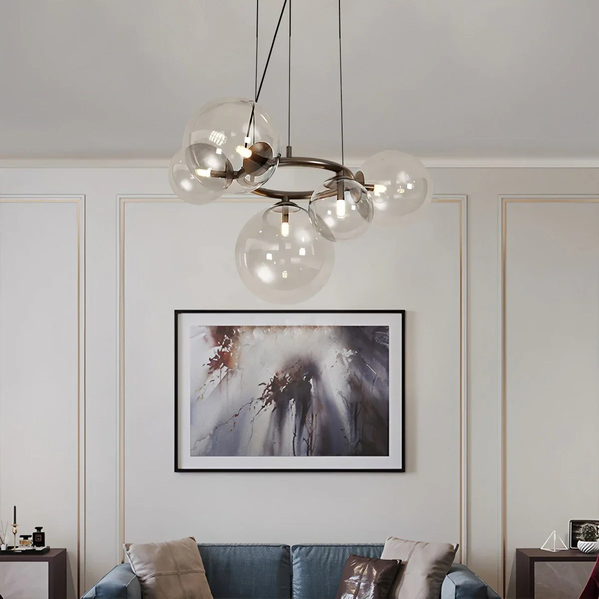Feyran Luxurious Single-Tone Glass Spheres Chandelier