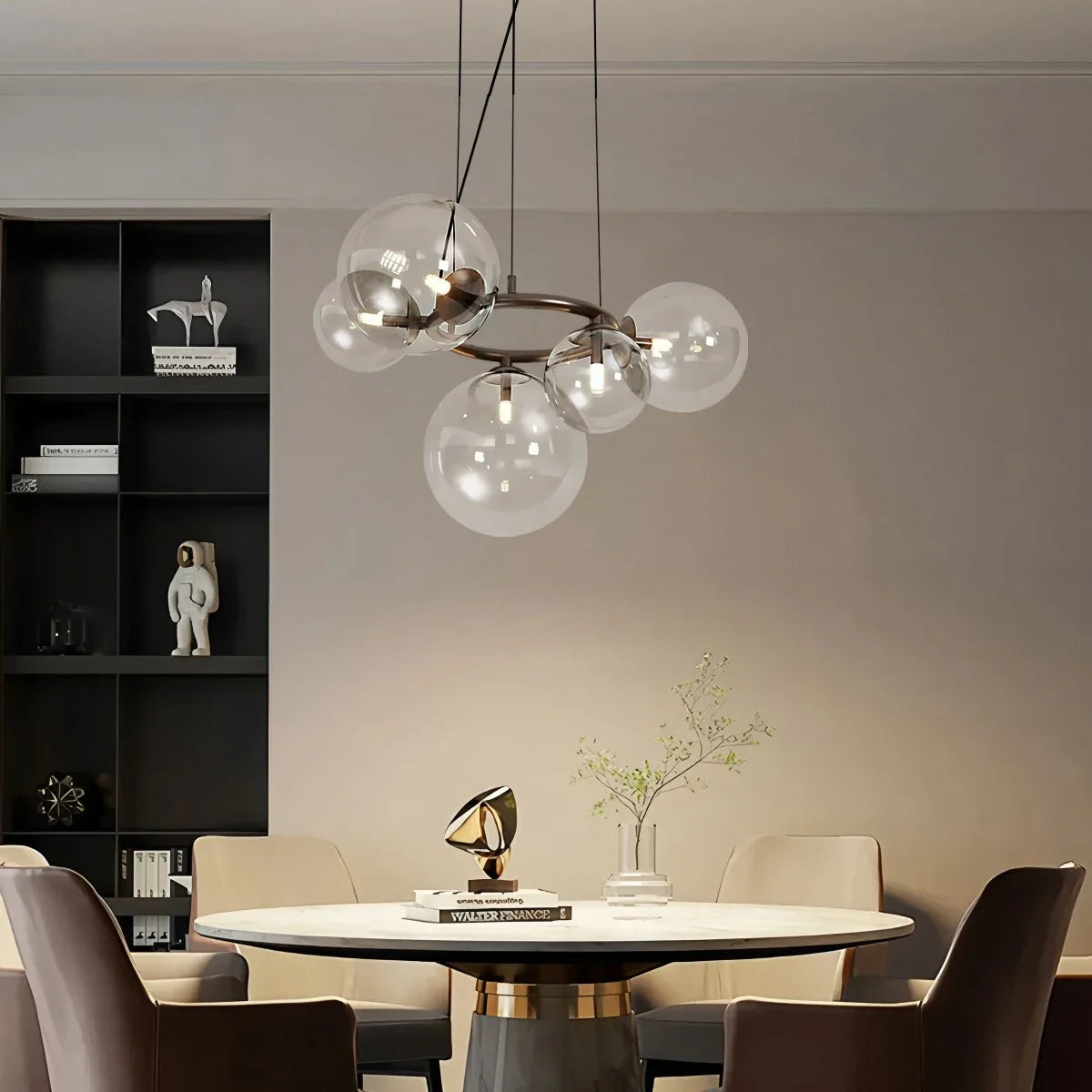 Feyran Luxurious Single-Tone Glass Spheres Chandelier