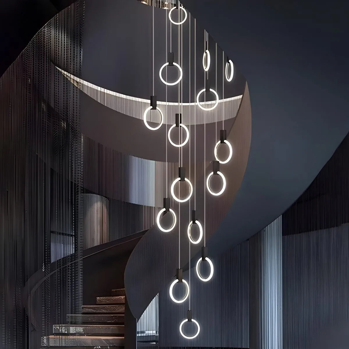 Feyran Modern Large Staircase Hanging Chandelier