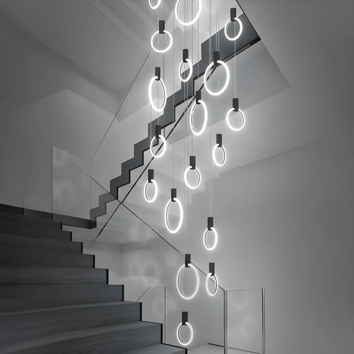 Feyran Modern Large Staircase Hanging Chandelier