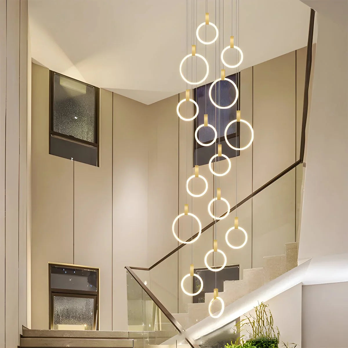 Feyran Modern Large Staircase Hanging Chandelier