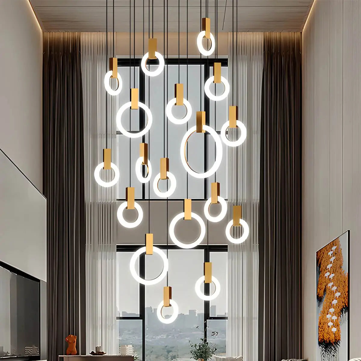 Feyran Modern Large Staircase Hanging Chandelier