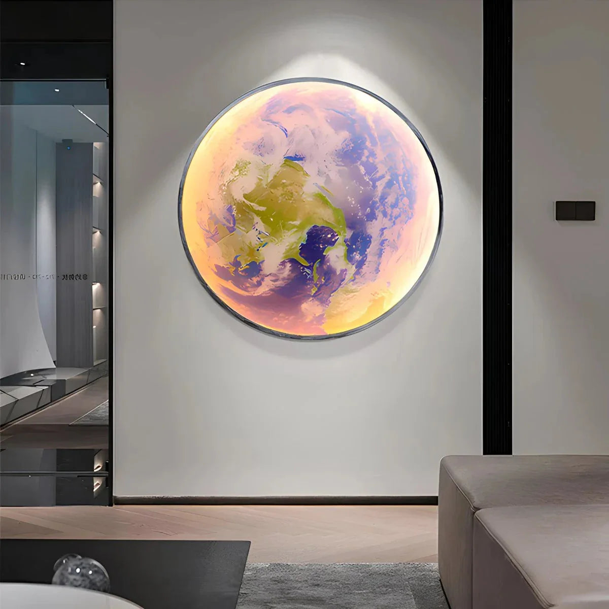Feyran Moon/Earth Art Mural Wall Lamp