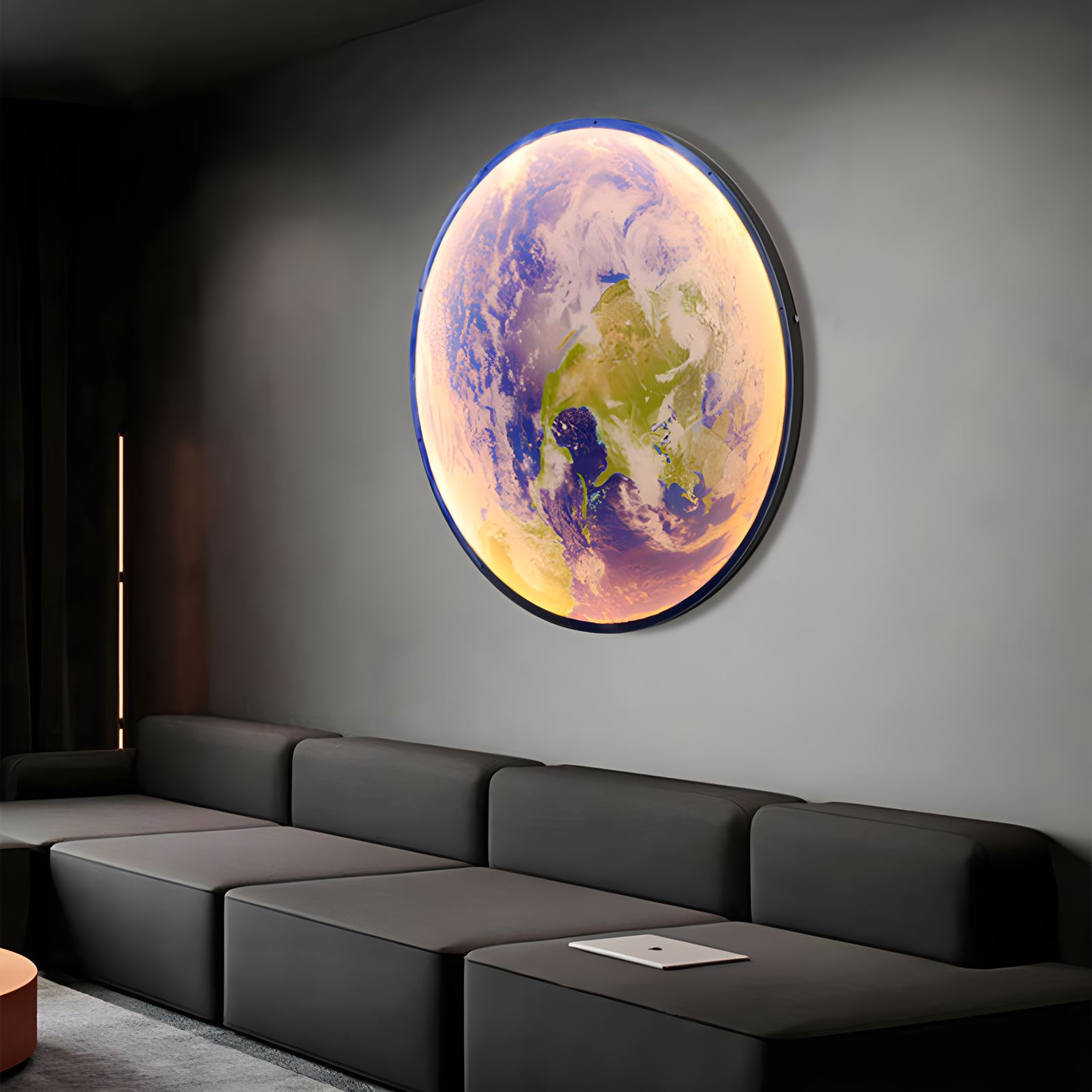 Feyran Moon/Earth Art Mural Wall Lamp