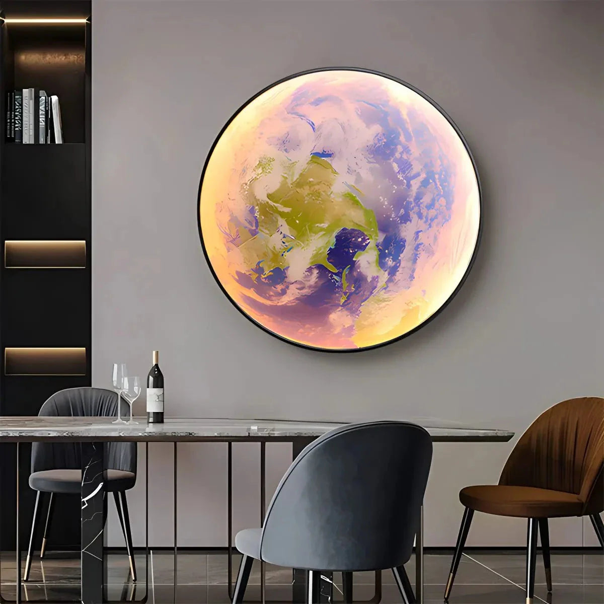 Feyran Moon/Earth Art Mural Wall Lamp