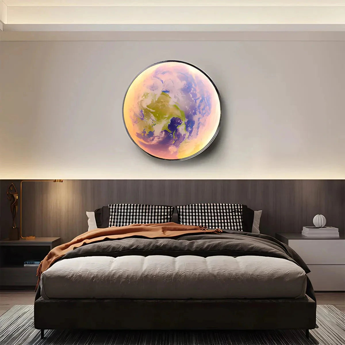 Feyran Moon/Earth Art Mural Wall Lamp