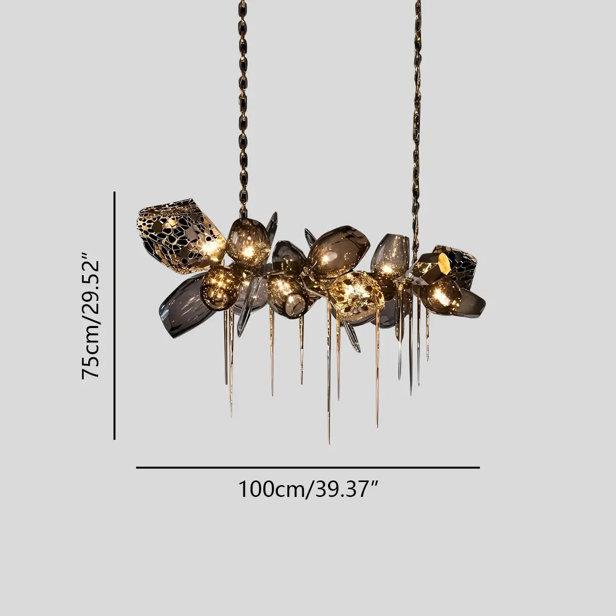Feyran Kallisto Sculptural Glass Chandelier for Dining Room