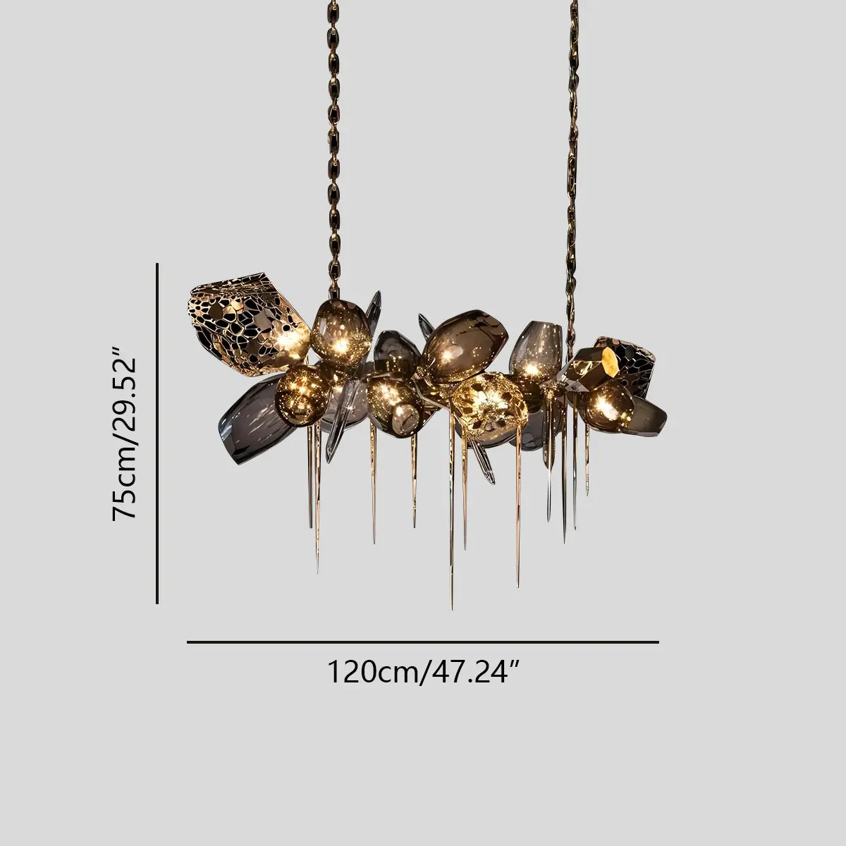 Feyran Kallisto Sculptural Glass Chandelier for Dining Room